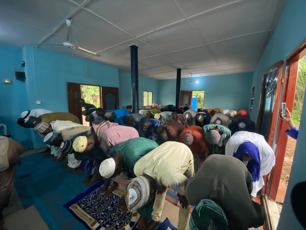 Community gathering and prayer for peace